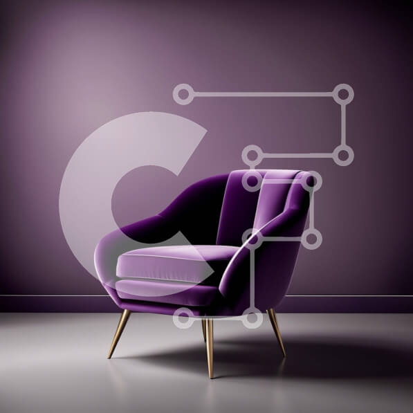 Intra Συλλεκτικό Ξύλινο Παζλ Plywood  4mm - Ζεστή και κομψή μωβ βελούδινη πολυθρόνα σε δωμάτιο με χαμηλό φωτισμό Σε Ξύλινο Κουτί - Διαστάσεις Puzzle: 10x10 cm – 25 κομμάτια