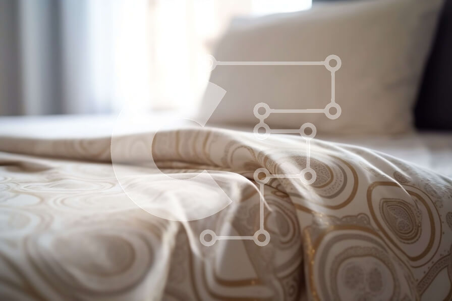 Intra Συλλεκτικό Ξύλινο Παζλ Plywood  4mm - Όμορφη εικόνα ενός καλοφτιαγμένου κρεβατιού με λευκό και χρυσό ανακουφιστή Σε Ξύλινο Κουτί - Διαστάσεις Puzzle: 10x10 cm – 25 κομμάτια