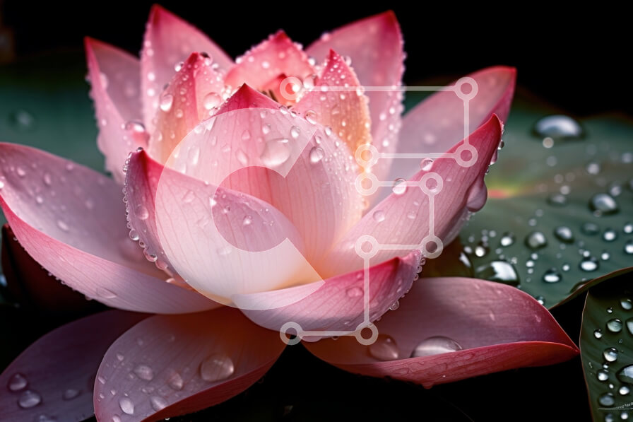 Intra Συλλεκτικό Ξύλινο Παζλ Plywood  4mm - Εκπληκτική εικόνα ενός ροζ λουλουδιού λωτού με σταγονίδια νερού στα πέταλά του Σε Ξύλινο Κουτί - Διαστάσεις: 10x10 cm – 25 κομμάτια