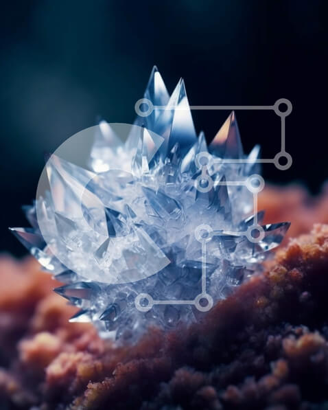 Intra Συλλεκτικό Ξύλινο Παζλ Plywood  4mm - Εκπληκτικό μπλε κρύσταλλο σε ροζ επιφάνεια - Ιδανικό για φόντο και υφές! Σε Ξύλινο Κουτί - Διαστάσεις Puzzle: 10x10 cm – 25 κομμάτια