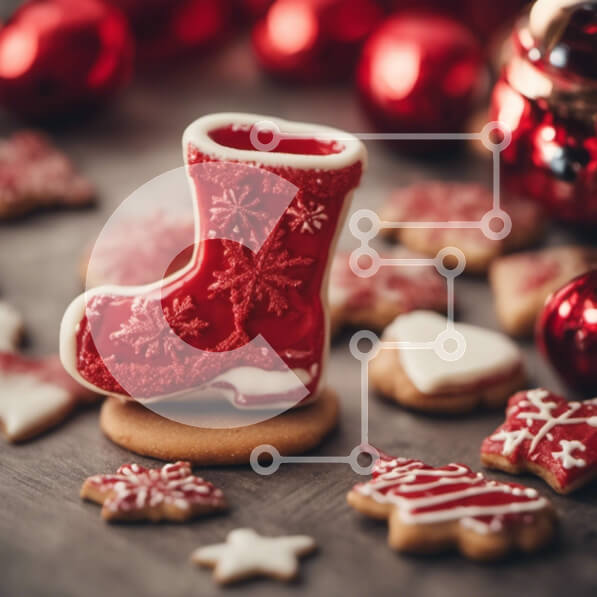 Intra Συλλεκτικό Ξύλινο Παζλ Plywood  4mm - Κόκκινη μπότα διακοσμημένη για τα Χριστούγεννα Σε Ξύλινο Κουτί - Διαστάσεις: 10x10 cm – 25 κομμάτια