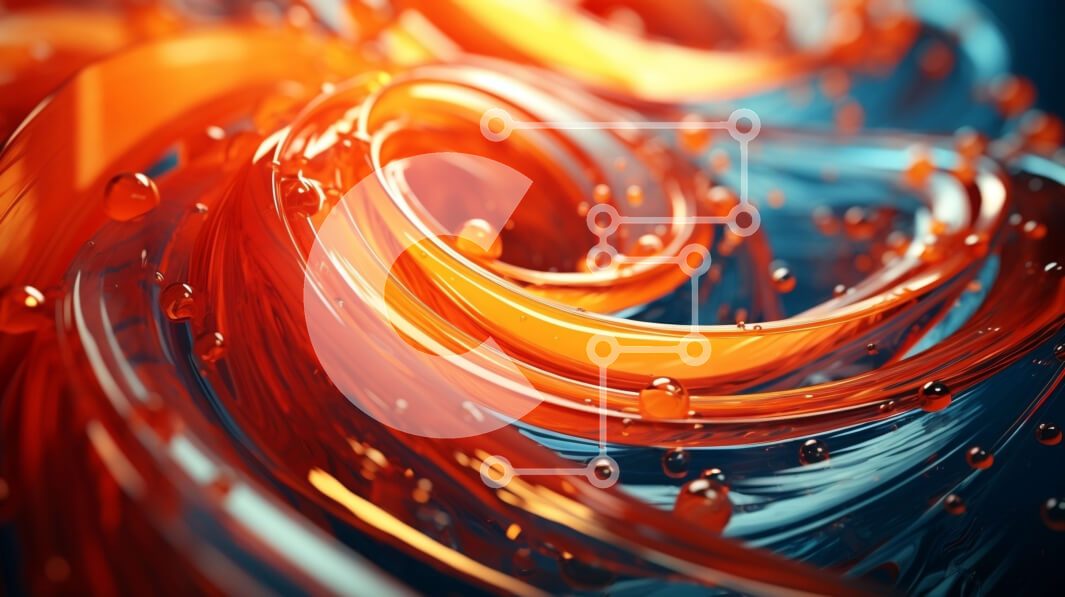 Intra Συλλεκτικό Ξύλινο Παζλ Plywood  4mm - Στρόβιλος πορτοκαλί και μπλε υγρού με σταγονίδια νερού Σε Ξύλινο Κουτί - Διαστάσεις Puzzle: 10x10 cm – 25 κομμάτια