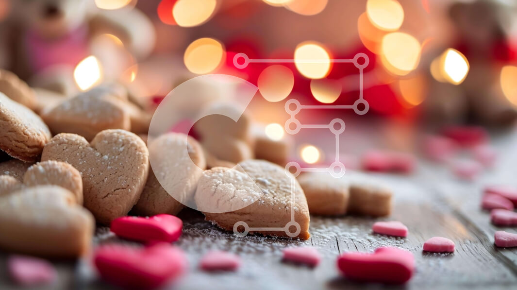 Σετ των 2 Intra Συλλεκτικό Ξύλινο Παζλ Plywood  4mm - Μπισκότα για την ημέρα του Αγίου Βαλεντίνου - Μπισκότα σε σχήμα καρδιάς και αρκουδάκια Σε Ξύλινο Κουτί - Διαστάσεις: 10x10 cm – 25 κομμάτια