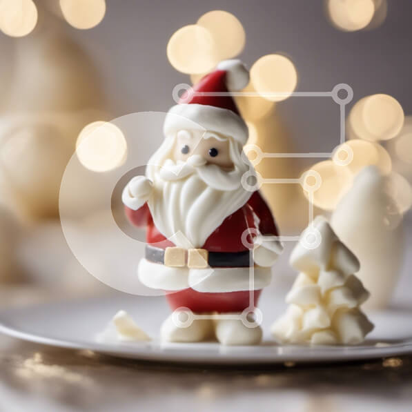 Intra Συλλεκτικό Ξύλινο Παζλ Plywood  4mm - Ειδώλιο Άγιου Βασίλη με το διακοσμημένο χριστουγεννιάτικο δέντρο Σε Ξύλινο Κουτί - Διαστάσεις: 10x10 cm – 25 κομμάτια