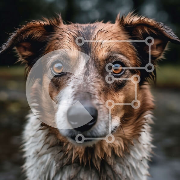 Intra Συλλεκτικό Ξύλινο Παζλ Plywood  4mm - Αξιολάτρευτη εικόνα ενός σκύλου με βρεγμένη γούνα σε δασώδη περιοχή Σε Ξύλινο Κουτί - Διαστάσεις: 10x10 cm – 25 κομμάτια