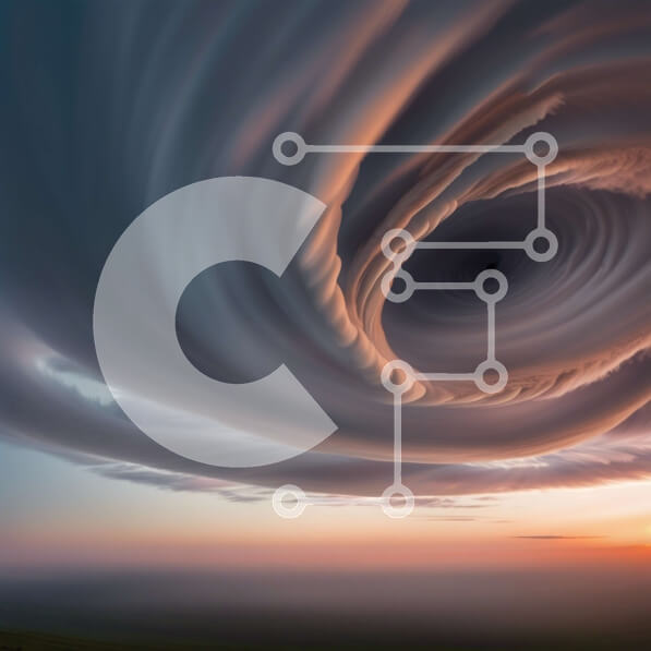 Intra Συλλεκτικό Ξύλινο Παζλ Plywood  4mm - Σαγηνευτική εικόνα μιας περιστρεφόμενης δίνης στο ηλιοβασίλεμα Σε Ξύλινο Κουτί - Διαστάσεις: 10x10 cm – 25 κομμάτια