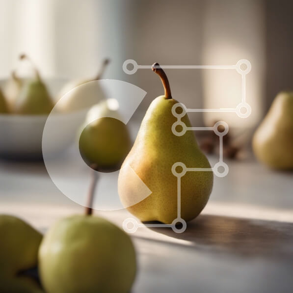 Σετ των 2 Intra Συλλεκτικό Ξύλινο Παζλ Plywood  4mm - Μπολ με ώριμα αχλάδια σε ένα ξύλινο τραπέζι Σε Ξύλινο Κουτί - Διαστάσεις: 10x10 cm – 25 κομμάτια