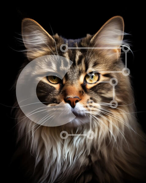 Σετ των 2 Intra Συλλεκτικό Ξύλινο Παζλ Plywood  4mm - Έντονη και εστιασμένη γάτα με λαμπερά πράσινα μάτια Σε Ξύλινο Κουτί - Διαστάσεις: 10x10 cm – 25 κομμάτια