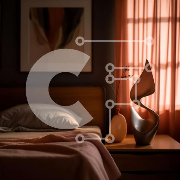 Intra Συλλεκτικό Ξύλινο Παζλ Plywood  4mm - Άνετο υπνοδωμάτιο με κρεβάτι και κομοδίνο Σε Ξύλινο Κουτί - Διαστάσεις Puzzle: 10x10 cm – 25 κομμάτια