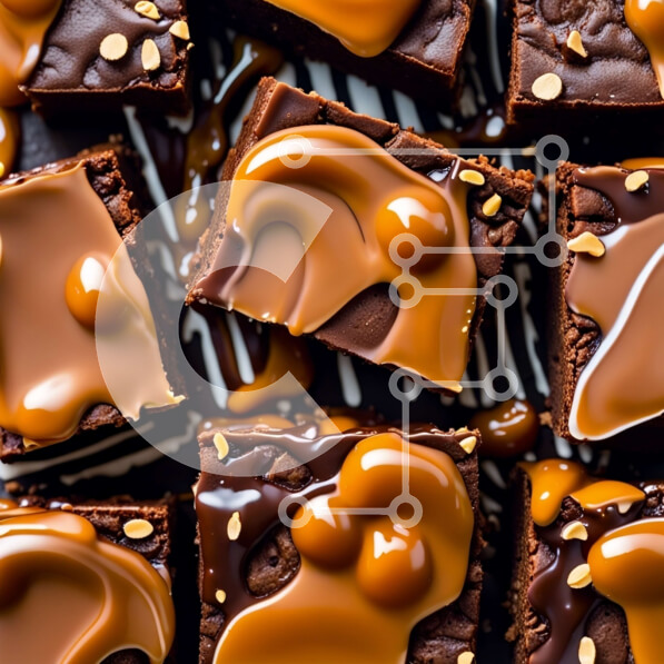 Σετ των 2 Intra Συλλεκτικό Ξύλινο Παζλ Plywood  4mm - Λαχταριστά μπράουνις με σάλτσα σοκολάτας και καραμέλα Σε Ξύλινο Κουτί - Διαστάσεις: 10x10 cm – 25 κομμάτια