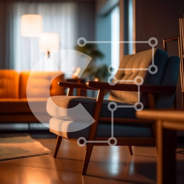 Intra Συλλεκτικό Ξύλινο Παζλ Plywood  4mm - Άνετο σαλόνι με καφέ δερμάτινο καναπέ και ξύλινο τραπεζάκι σαλονιού Σε Ξύλινο Κουτί - Διαστάσεις Puzzle: 10x10 cm – 25 κομμάτια