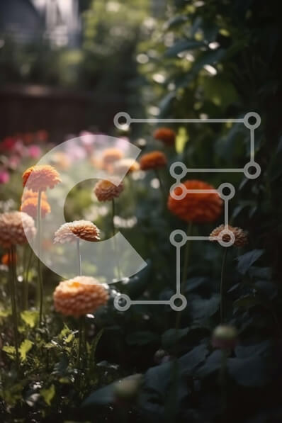 Σετ των 2 Intra Συλλεκτικό Ξύλινο Παζλ Plywood  4mm - Πανέμορφα λουλούδια κήπου σε πορτοκαλί και ροζ χρώμα Σε Ξύλινο Κουτί - Διαστάσεις: 10x10 cm – 25 κομμάτια