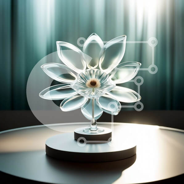 Σετ των 2 Intra Συλλεκτικό Ξύλινο Παζλ Plywood  4mm - Εκπληκτική εικόνα ενός καθαρού γυάλινου βάζου με ένα ενιαίο λευκό λουλούδι Σε Ξύλινο Κουτί - Διαστάσεις: 10x10 cm – 25 κομμάτια