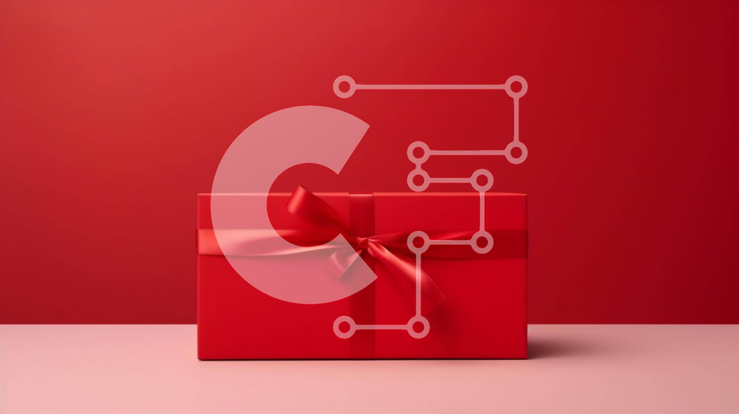 Intra Συλλεκτικό Ξύλινο Παζλ Plywood  4mm - Κόκκινο κουτί δώρου με κορδέλα και φιόγκο σε ροζ φόντο Σε Ξύλινο Κουτί - Διαστάσεις: 10x10 cm – 25 κομμάτια