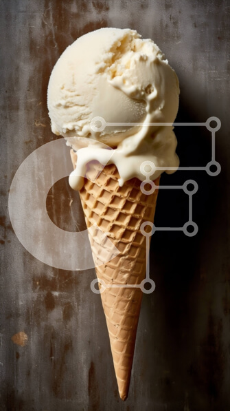 Intra Συλλεκτικό Ξύλινο Παζλ Plywood  4mm - Λαχταριστό παγωτό βανίλια σε χωνάκι βάφλας με πασπάλισμα σοκολάτας Σε Ξύλινο Κουτί - Διαστάσεις: 10x10 cm – 25 κομμάτια