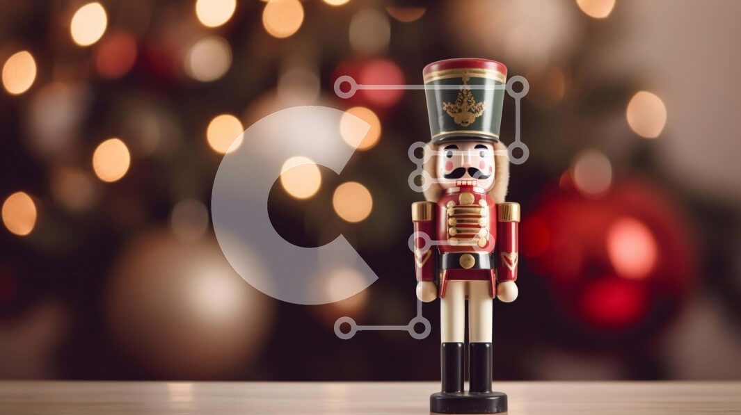 Intra Συλλεκτικό Ξύλινο Παζλ Plywood  4mm - Εορταστικό παιχνίδι Καρυοθραύστης για εορταστική διακόσμηση Σε Ξύλινο Κουτί - Διαστάσεις: 10x10 cm – 25 κομμάτια