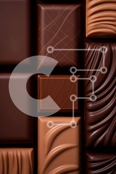 Σετ των 2 Intra Συλλεκτικό Ξύλινο Παζλ Plywood  4mm - Ποικιλία ράβδων σοκολάτας σε σκούρο φόντο Σε Ξύλινο Κουτί - Διαστάσεις: 10x10 cm – 25 κομμάτια