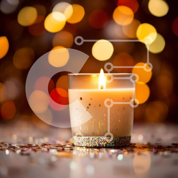 Intra Συλλεκτικό Ξύλινο Παζλ Plywood  4mm - Αναμμένο κερί σε κομφετί Σε Ξύλινο Κουτί - Διαστάσεις Puzzle: 10x10 cm – 25 κομμάτια