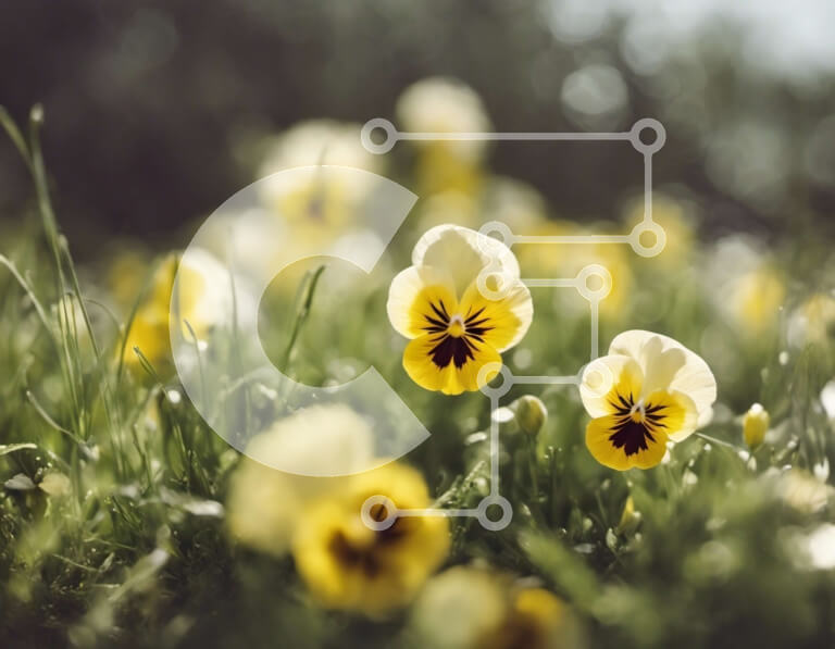 Intra Συλλεκτικό Ξύλινο Παζλ Plywood  4mm - Όμορφο χωράφι με λουλούδια στο γρασίδι Σε Ξύλινο Κουτί - Διαστάσεις: 10x10 cm – 25 κομμάτια