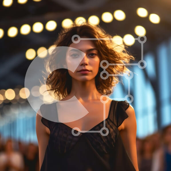 Σετ των 2 Intra Συλλεκτικό Ξύλινο Παζλ Plywood  4mm - Κομψό μαύρο φόρεμα με επικάλυψη λουλουδιών στο διάδρομο Σε Ξύλινο Κουτί - Διαστάσεις: 10x10 cm – 25 κομμάτια