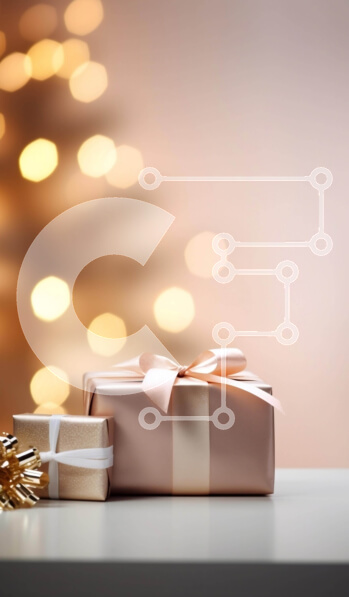 Intra Συλλεκτικό Ξύλινο Παζλ Plywood  4mm - Κουτιά δώρων σε λευκό τραπέζι με πολύχρωμα φώτα και φόντο Bokeh Σε Ξύλινο Κουτί - Διαστάσεις: 10x10 cm – 25 κομμάτια