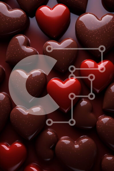 Σετ των 2 Intra Συλλεκτικό Ξύλινο Παζλ Plywood  4mm - Ποικιλία σοκολατένιων καρδιών για την ημέρα του Αγίου Βαλεντίνου Σε Ξύλινο Κουτί - Διαστάσεις: 10x10 cm – 25 κομμάτια