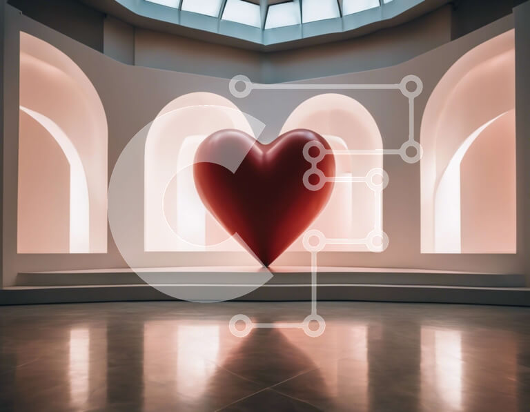 Intra Συλλεκτικό Ξύλινο Παζλ Plywood  4mm - Γλυπτό σε σχήμα καρδιάς σε ένα άδειο δωμάτιο Σε Ξύλινο Κουτί - Διαστάσεις Puzzle: 10x10 cm – 25 κομμάτια