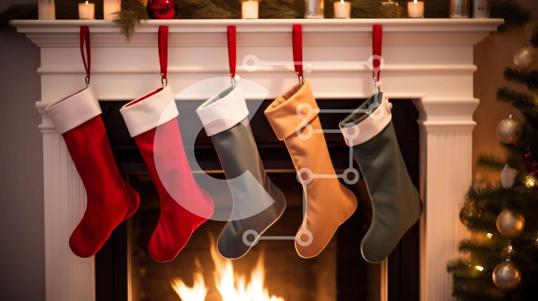 Intra Συλλεκτικό Ξύλινο Παζλ Plywood  4mm - Γιορτινό τζάκι με κάλτσες και κεριά Σε Ξύλινο Κουτί - Διαστάσεις: 10x10 cm – 25 κομμάτια