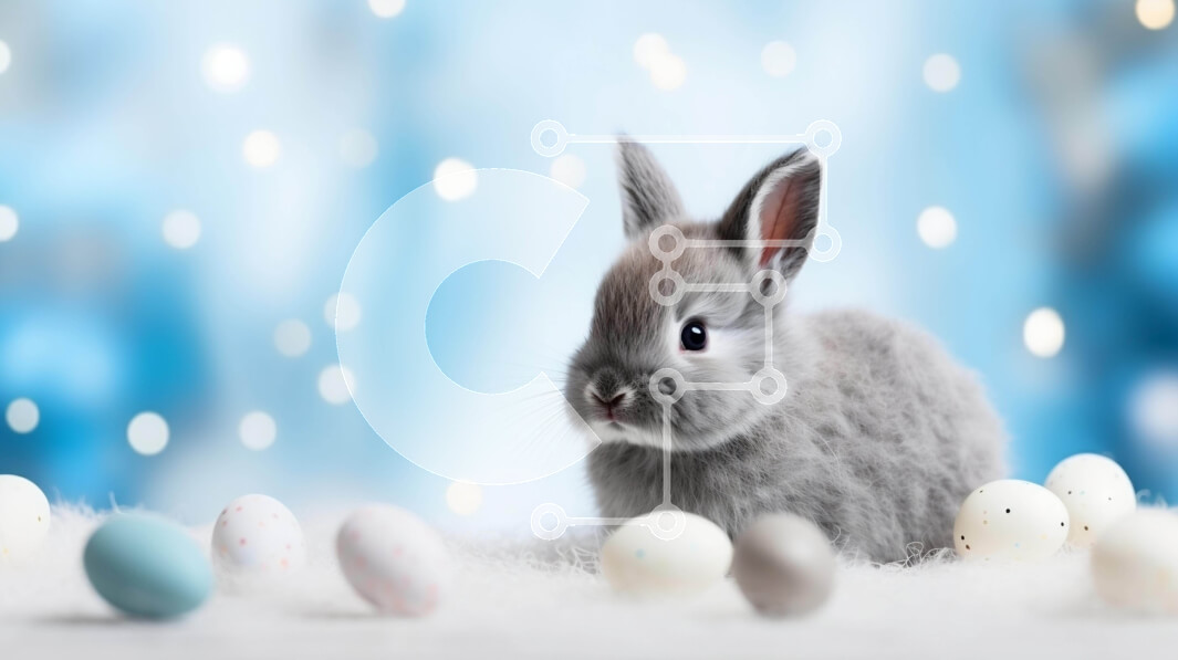 Intra Συλλεκτικό Ξύλινο Παζλ Plywood  4mm - Γκρίζο λαγουδάκι με πολύχρωμα πασχαλινά αυγά Σε Ξύλινο Κουτί - Διαστάσεις: 10x10 cm – 25 κομμάτια