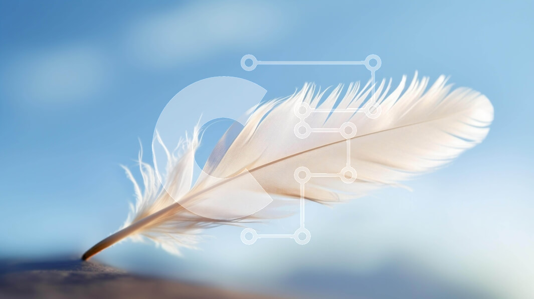 Intra Συλλεκτικό Ξύλινο Παζλ Plywood  4mm - Μονό λευκό φτερό σε φόντο μπλε του ουρανού Σε Ξύλινο Κουτί - Διαστάσεις: 10x10 cm – 25 κομμάτια