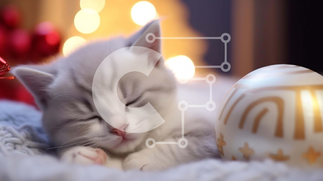 Σετ των 2 Intra Συλλεκτικό Ξύλινο Παζλ Plywood  4mm - Γατάκι ύπνου στη διακοσμημένη μπάλα Σε Ξύλινο Κουτί - Διαστάσεις: 10x10 cm – 25 κομμάτια