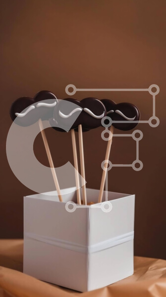 Intra Συλλεκτικό Ξύλινο Παζλ Plywood  4mm - Σοκολατένια μουστάκι λαχανικά σε λευκό κουτί Σε Ξύλινο Κουτί - Διαστάσεις: 10x10 cm – 25 κομμάτια