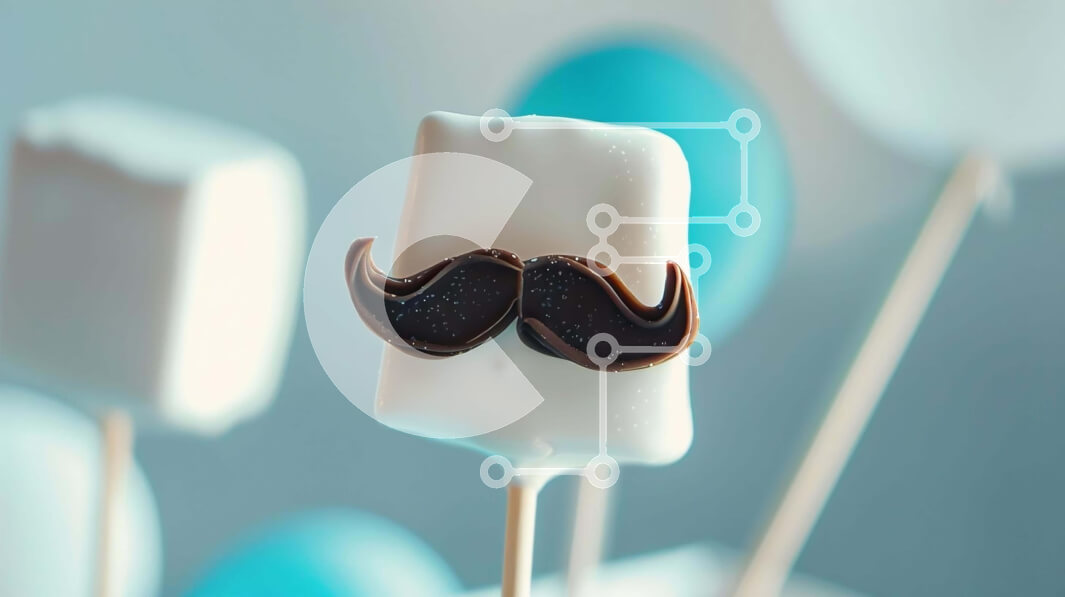 Σετ των 2 Intra Συλλεκτικό Ξύλινο Παζλ Plywood  4mm - Marshmallow Pop σε σχήμα μουστάκι σε μπλε και λευκά μπαλόνια Σε Ξύλινο Κουτί - Διαστάσεις: 10x10 cm – 25 κομμάτια