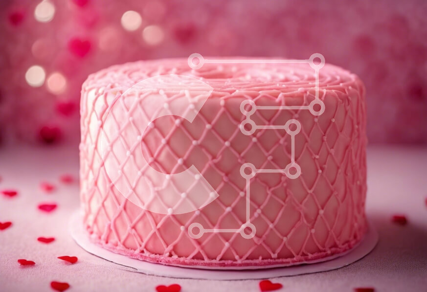 Σετ των 2 Intra Συλλεκτικό Ξύλινο Παζλ Plywood  4mm - Ροζ τούρτα του Αγίου Βαλεντίνου με στολίδια καρδιά Σε Ξύλινο Κουτί - Διαστάσεις: 10x10 cm – 25 κομμάτια