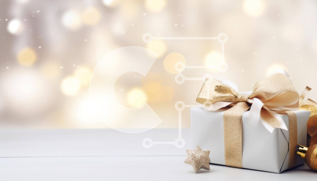 Intra Συλλεκτικό Ξύλινο Παζλ Plywood  4mm - Λευκό κουτί δώρου με χρυσή κορδέλα και διακοσμητικά σε ξύλινο τραπέζι με αφηρημένο φόντο Σε Ξύλινο Κουτί - Διαστάσεις: 10x10 cm – 25 κομμάτια