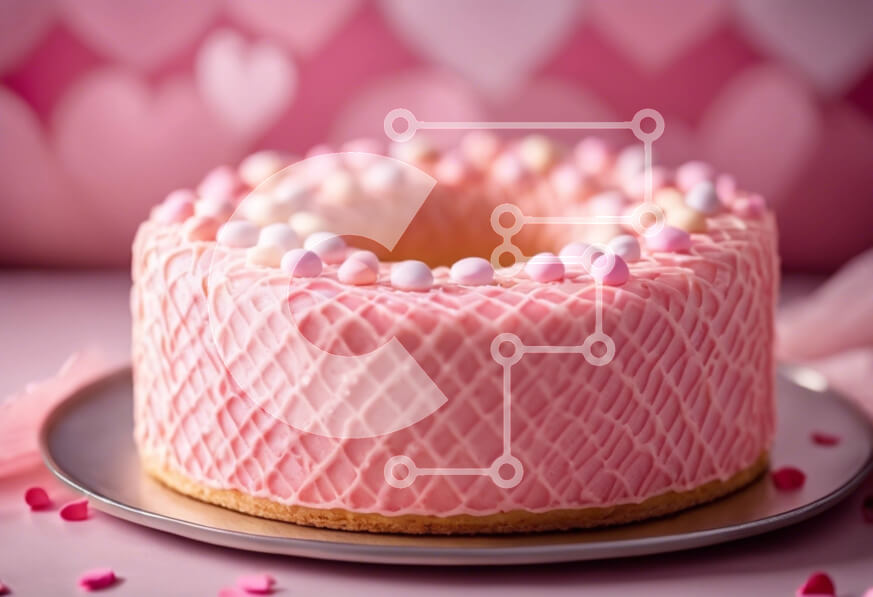 Σετ των 2 Intra Συλλεκτικό Ξύλινο Παζλ Plywood  4mm - Ροζ Κέικ με Πασπαλίσματα και Καραμέλες σε σχήμα καρδιάς Σε Ξύλινο Κουτί - Διαστάσεις: 10x10 cm – 25 κομμάτια