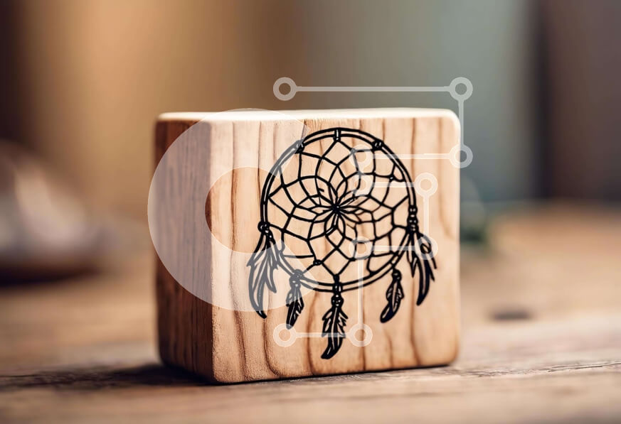 Intra Συλλεκτικό Ξύλινο Παζλ Plywood  4mm - Ξύλινο Μπλοκ με σχέδιο Dream Catcher Σε Ξύλινο Κουτί - Διαστάσεις Puzzle: 10x10 cm – 25 κομμάτια