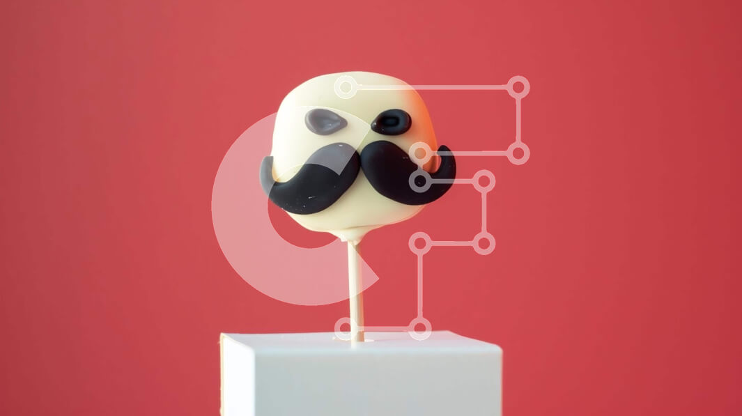 Σετ των 2 Intra Συλλεκτικό Ξύλινο Παζλ Plywood  4mm - Cake Pop με βρώσιμο μουστάκι σε λευκό κύβο Σε Ξύλινο Κουτί - Διαστάσεις: 10x10 cm – 25 κομμάτια