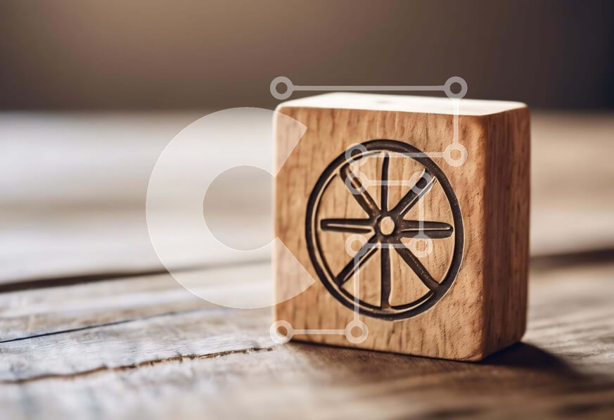 Intra Συλλεκτικό Ξύλινο Παζλ Plywood  4mm - Ξύλινος τροχός της τύχης σε ημιτελές τραπέζι Σε Ξύλινο Κουτί - Διαστάσεις: 10x10 cm – 25 κομμάτια