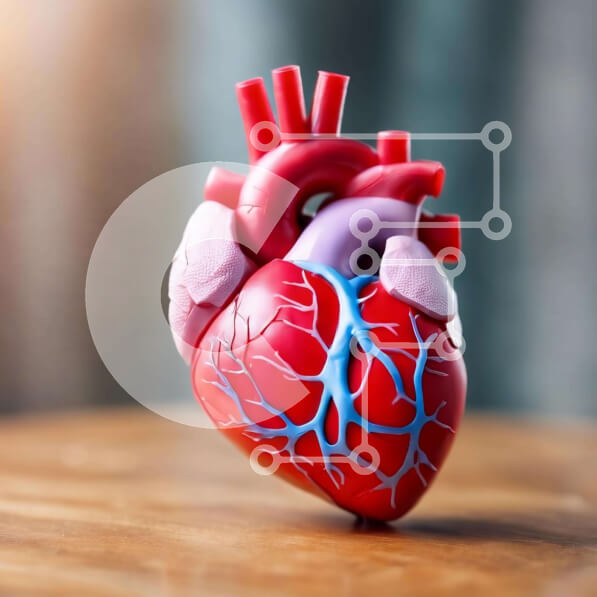 Intra Συλλεκτικό Ξύλινο Παζλ Plywood  4mm - Παιχνίδι μοντέλο καρδιάς για ιατρική μελέτη Σε Ξύλινο Κουτί - Διαστάσεις Puzzle: 10x10 cm – 25 κομμάτια