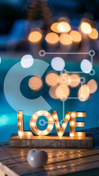 Intra Συλλεκτικό Ξύλινο Παζλ Plywood  4mm - Ρομαντικό Σήμα αγάπης Φωτιζόμενο τραπέζι Σε Ξύλινο Κουτί - Διαστάσεις: 10x10 cm – 25 κομμάτια