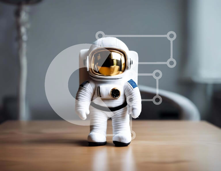 Intra Συλλεκτικό Ξύλινο Παζλ Plywood  4mm - Μικρό ειδώλιο αστροναύτη σε ξύλινο τραπέζι Σε Ξύλινο Κουτί - Διαστάσεις: 10x10 cm – 25 κομμάτια