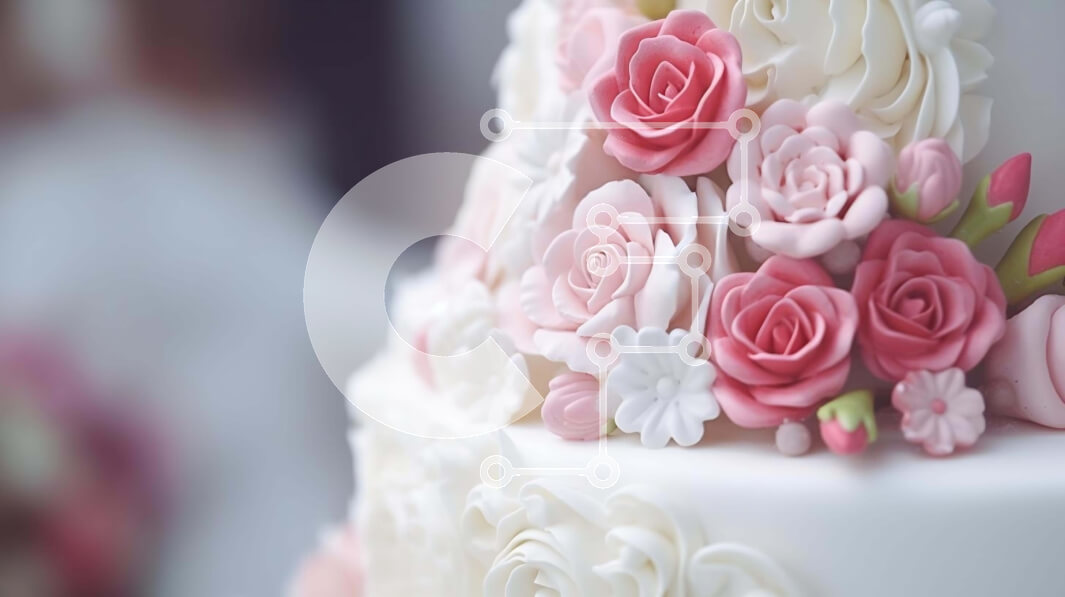 Σετ των 2 Intra Συλλεκτικό Ξύλινο Παζλ Plywood  4mm - Περίτεχνη τούρτα δύο επιπέδων με ροζ και λευκά τριαντάφυλλα Σε Ξύλινο Κουτί - Διαστάσεις: 10x10 cm – 25 κομμάτια