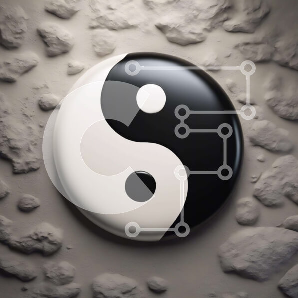 Intra Συλλεκτικό Ξύλινο Παζλ Plywood  4mm - Ασπρόμαυρο Σύμβολο Γιν-Γιανγκ για Διαλογισμό και Πνευματικότητα Σε Ξύλινο Κουτί - Διαστάσεις Puzzle: 10x10 cm – 25 κομμάτια