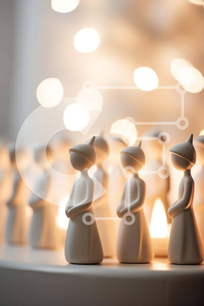 Intra Συλλεκτικό Ξύλινο Παζλ Plywood  4mm - Εορταστικά παραδοσιακά ειδώλια με αναμμένα κεριά Σε Ξύλινο Κουτί - Διαστάσεις Puzzle: 10x10 cm – 25 κομμάτια