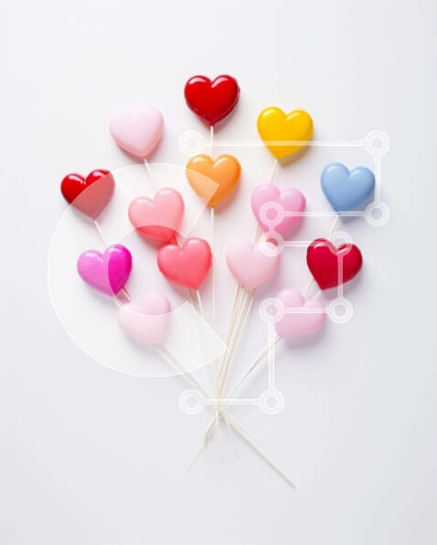 Intra Συλλεκτικό Ξύλινο Παζλ Plywood  4mm - Πολύχρωμο μπουκέτο γλειφιτζούρια σε σχήμα καρδιάς για την ημέρα του Αγίου Βαλεντίνου Σε Ξύλινο Κουτί - Διαστάσεις: 10x10 cm – 25 κομμάτια