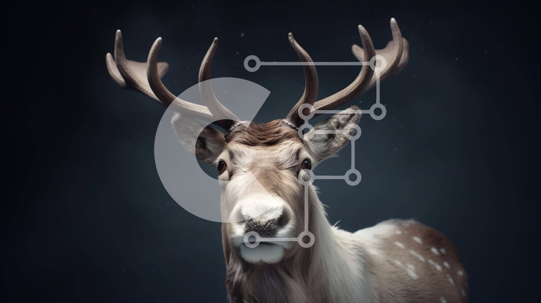 Σετ των 2 Intra Συλλεκτικό Ξύλινο Παζλ Plywood  4mm - Τάρανδος με τα μεγάλα κέρατα στο σκοτάδι Σε Ξύλινο Κουτί - Διαστάσεις: 10x10 cm – 25 κομμάτια