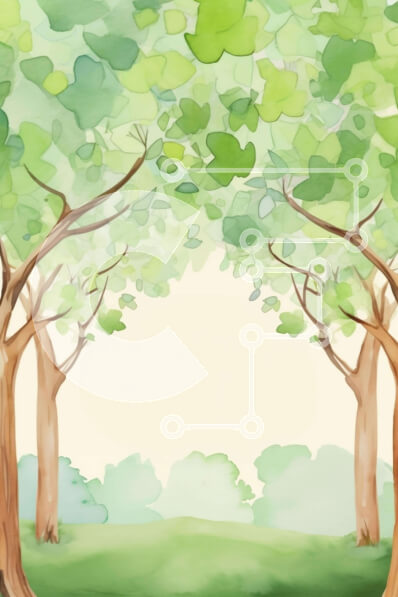 Σετ των 2 Intra Συλλεκτικό Ξύλινο Παζλ Plywood  4mm - Ακουαρέλα ζωγραφική των δέντρων σε ανοιχτό πεδίο Σε Ξύλινο Κουτί - Διαστάσεις: 10x10 cm – 25 κομμάτια