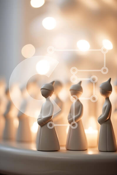 Intra Συλλεκτικό Ξύλινο Παζλ Plywood  4mm - Παραδοσιακά ειδώλια σε διακοσμητικό δίσκο με κεριά Σε Ξύλινο Κουτί - Διαστάσεις: 10x10 cm – 25 κομμάτια