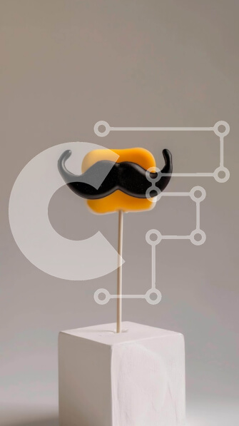 Intra Συλλεκτικό Ξύλινο Παζλ Plywood  4mm - Popsicle σε σχήμα μουστακιού σε ημιτελή λευκό κύβο Σε Ξύλινο Κουτί - Διαστάσεις: 10x10 cm – 25 κομμάτια